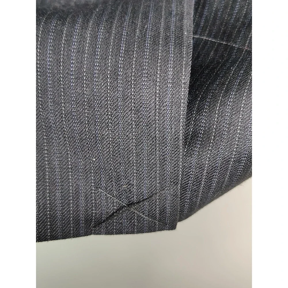 Chaps Blazer Suit Jacket Mens 44L‎ Gray Pinstripe Wool Blend Two Button Long